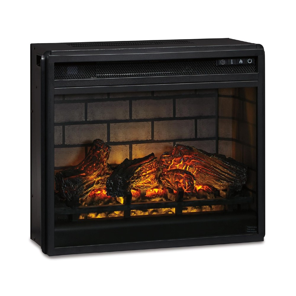 24" Electric Infrared Fireplace Insert with Remote Control, Black