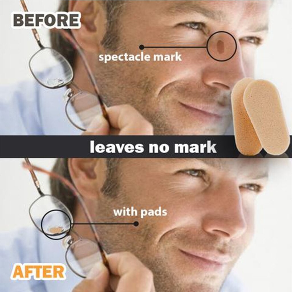 8 Pc Soft Nose Pads Stick On Silicon Anti Slip Eyeglasses Sunglasses Glass White