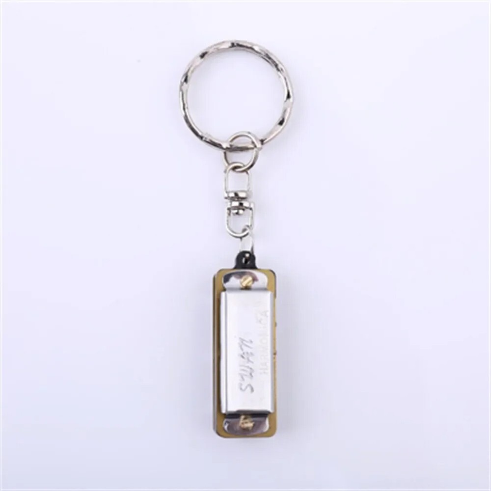 Metal Chain Silver Tone Necklace Design Mini Harmonica