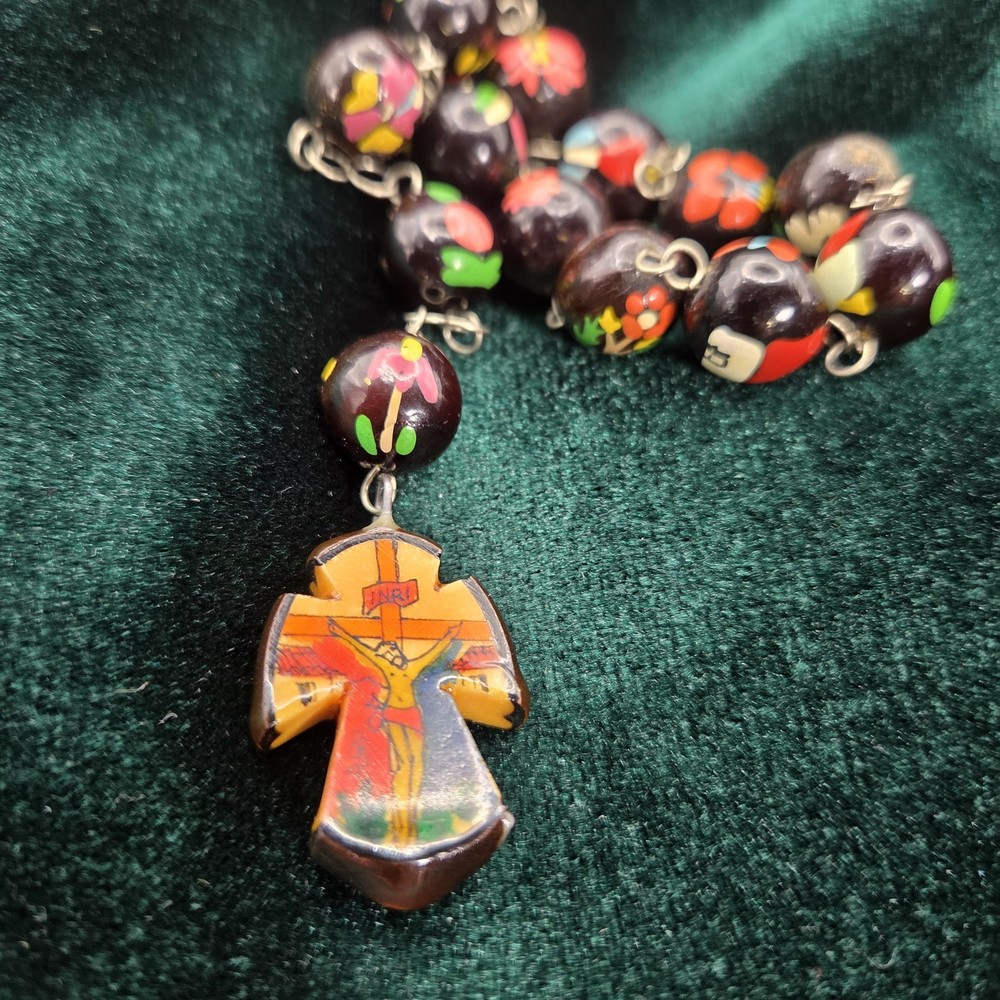 Hand Painted Rosary El Salvador