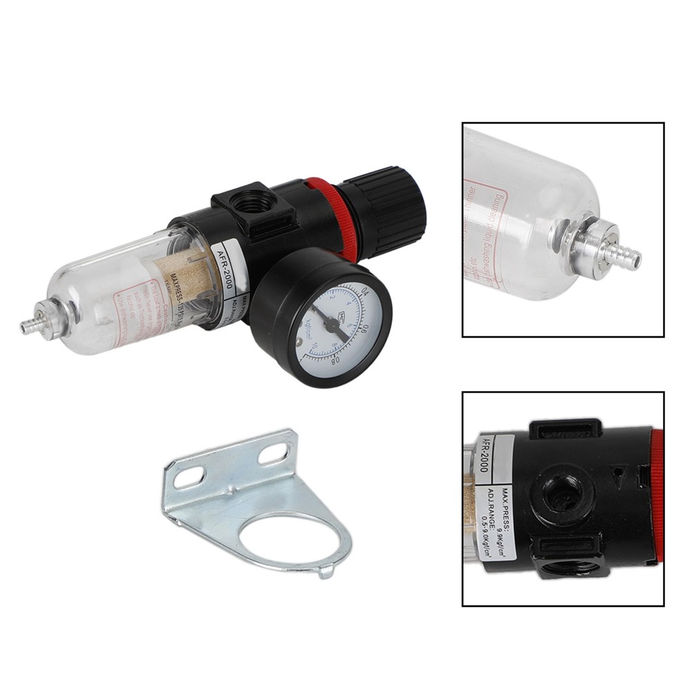 AFR2000 1/4" Air Compressor Filter Water Separator Trap Tools Regulator Kit