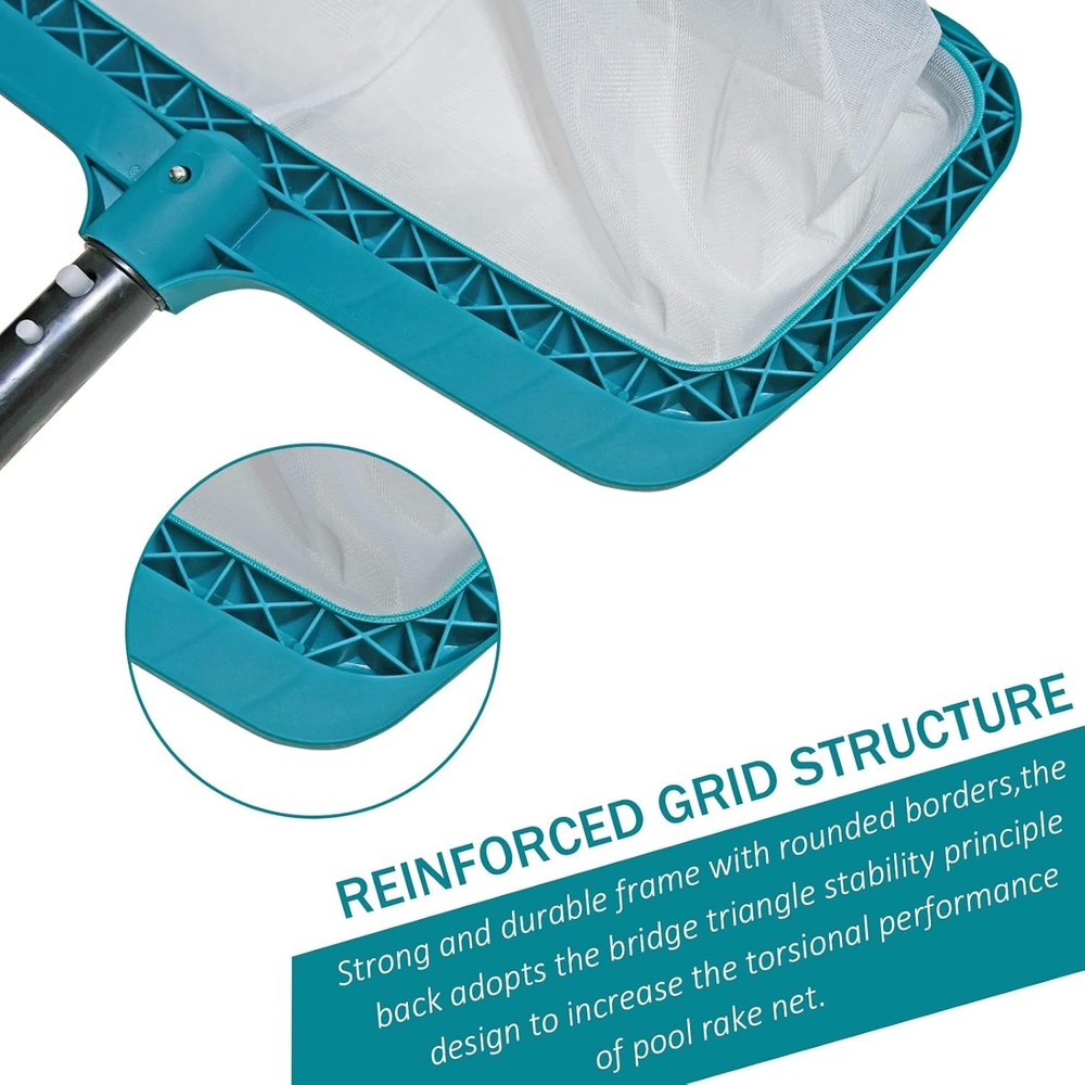 POOLWHALE Pool Skimmer Net Deep Mesh Leaf Rake No Pole