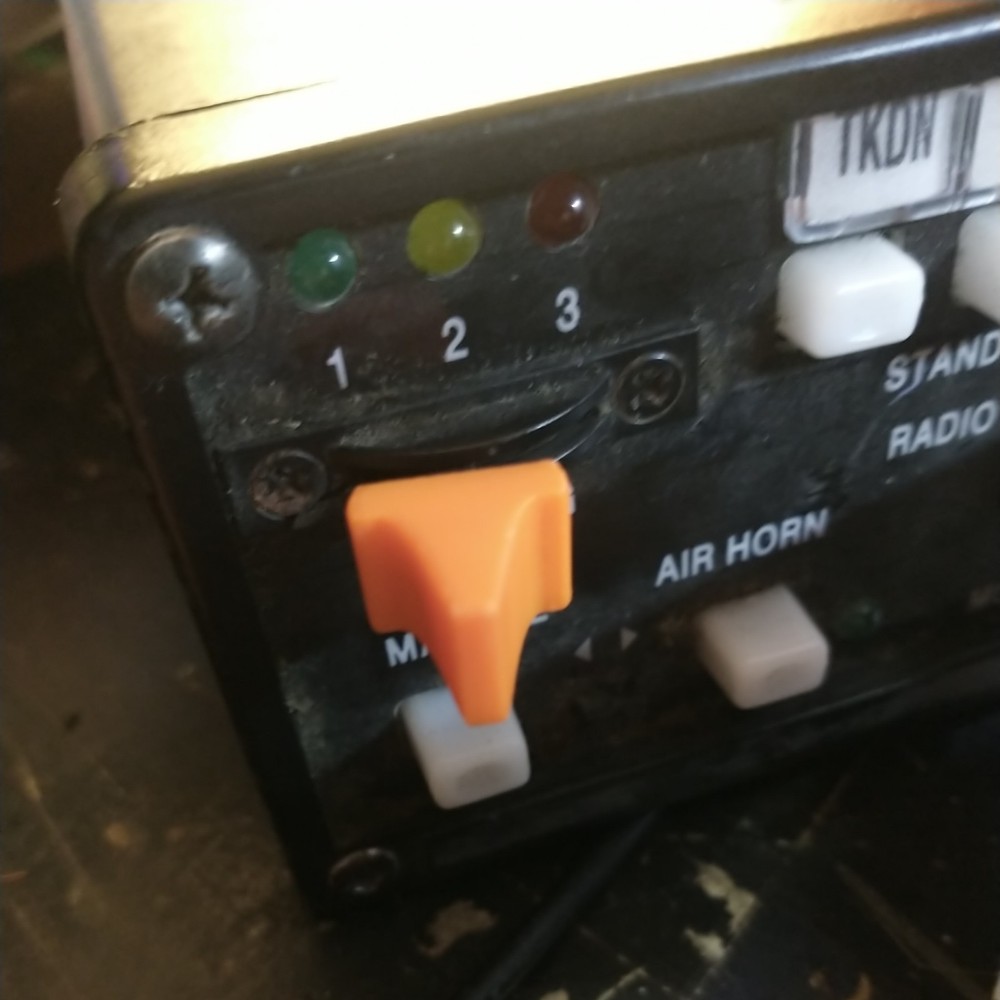 Replacement knob for Code3 model 3892L6 slide switch 3d printed set of 5 orange