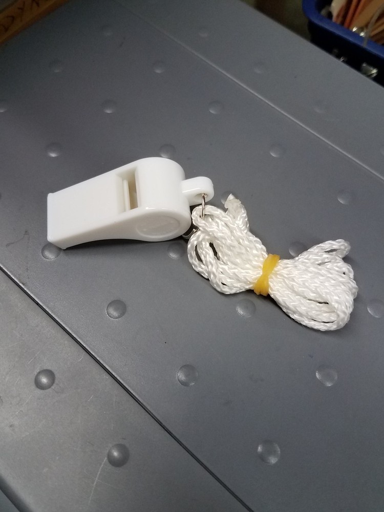 Action Plastic Whistle-White with Lanyard