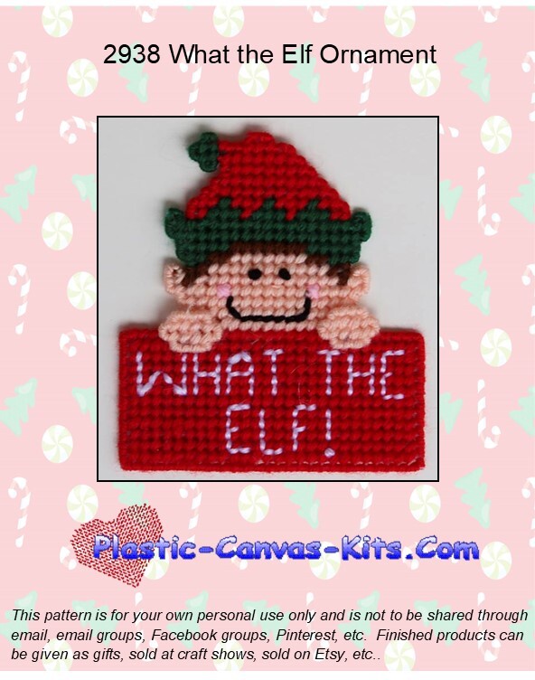 Joy,  Peace. Love Tree Ornament- Plastic Canvas Pattern or Kit