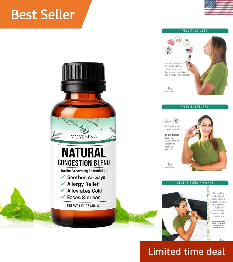 Essential Oil Breathe Blend for Diffuser, Humidifier, Aromatherapy & Rub with...