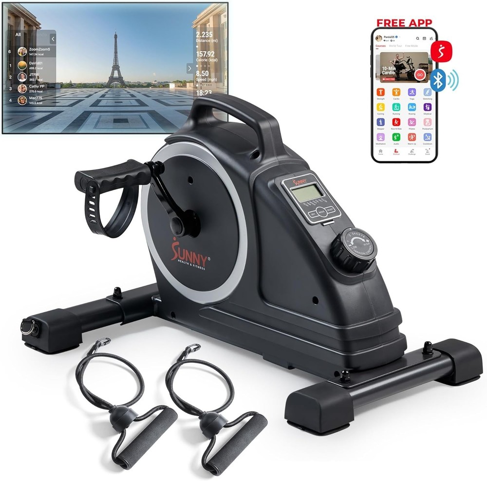 Dual Function Under-Desk Bike Trainer Mini Exercise Machine Senior Training