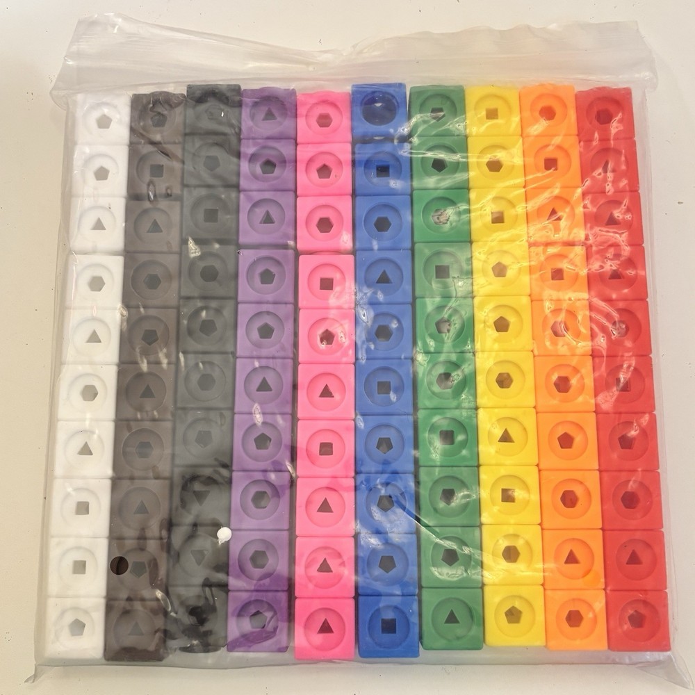 New 100  Piece Math Manipulative Linking Cubes —Counting & Number Blocks