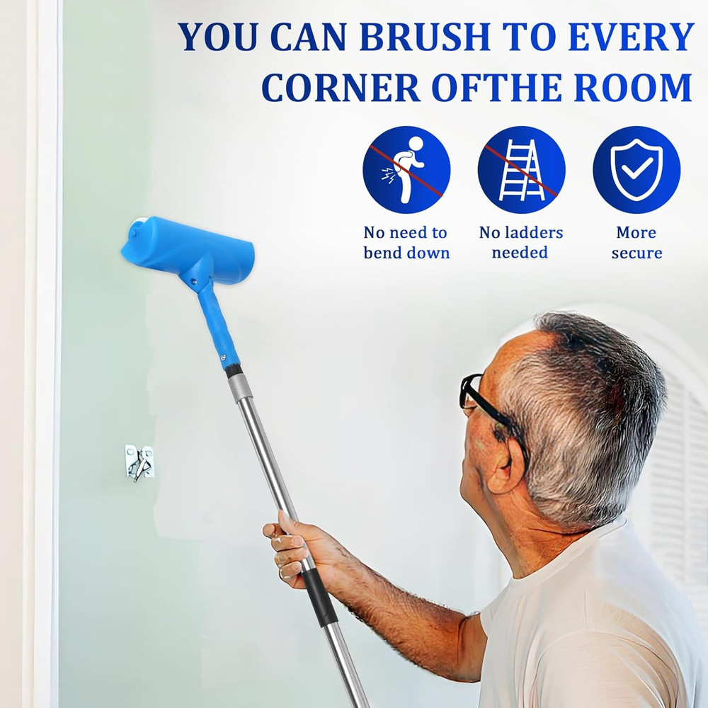 Ceiling Paint Roller No Drip Kit,9Ft Extension Pole Included – 10 Inch Ceiling P