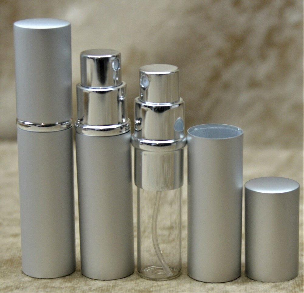 REFILLABLE SILVER SPRAY PERFUME ATOMIZERS 6 ML