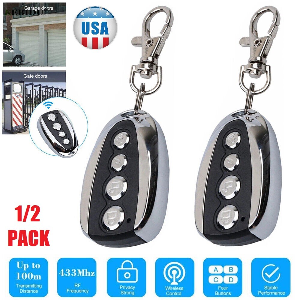 2pcs 433.92MHz Remote Control Backup Key Sliding Gate Opener Automatic Operator