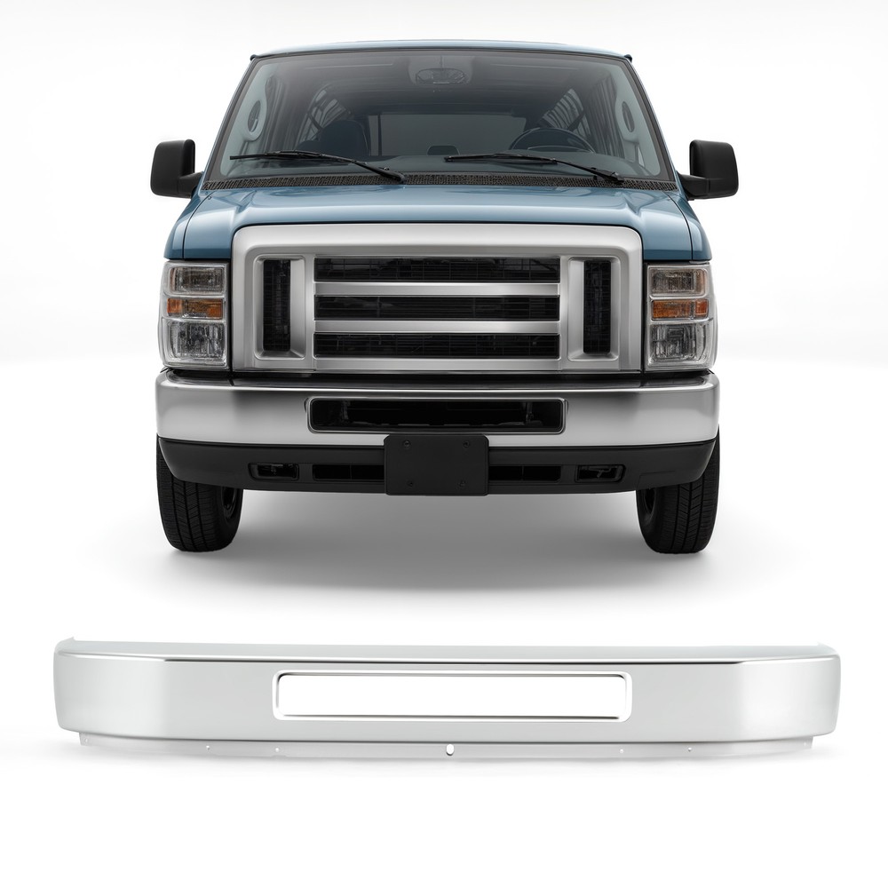 Chrome Steel Front Bumper for 2008-2019 Ford Econoline E150 E250 E350 E450
