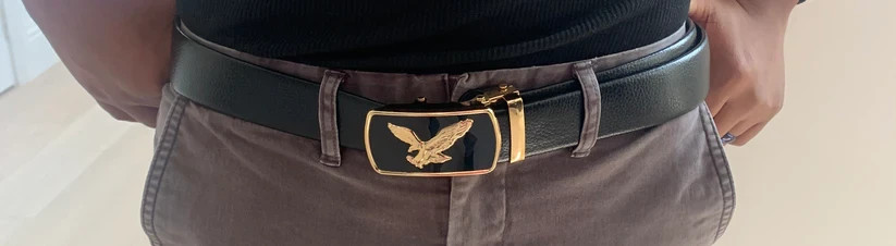 Men Eagle Decor Automatic Buckle Belt