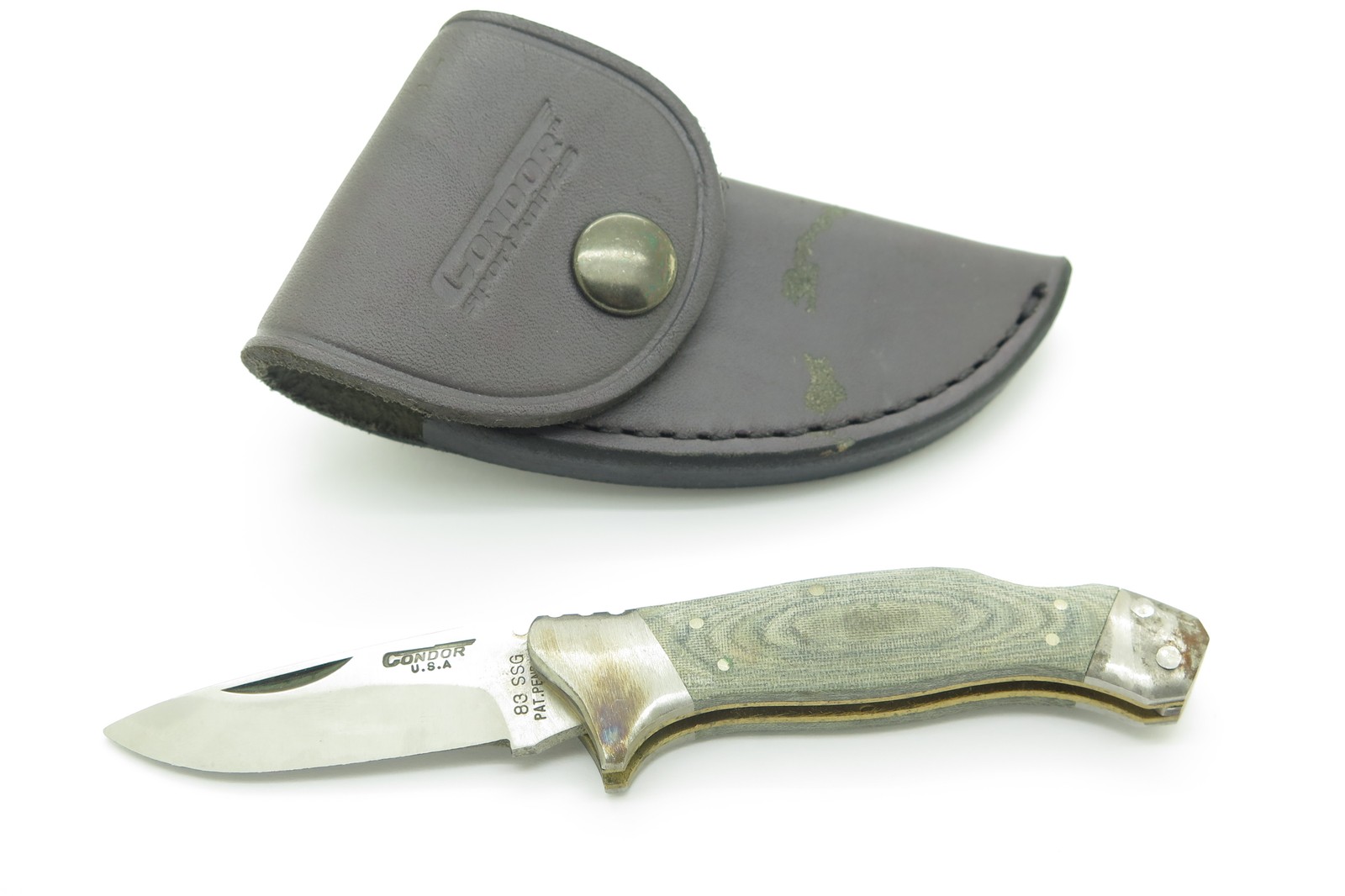 Vtg 1980s Condor 83 Seizo Imai Seki Japan 3.5" Folding Lockback Knife & Sheath