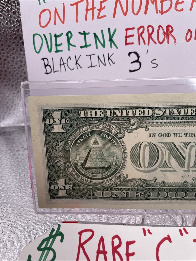 "INSUFFICIENT INK ERROR" MISSING 6 In SERIAL #’s & BLACK 3’s UNCIRCULATED BEP 🧱
