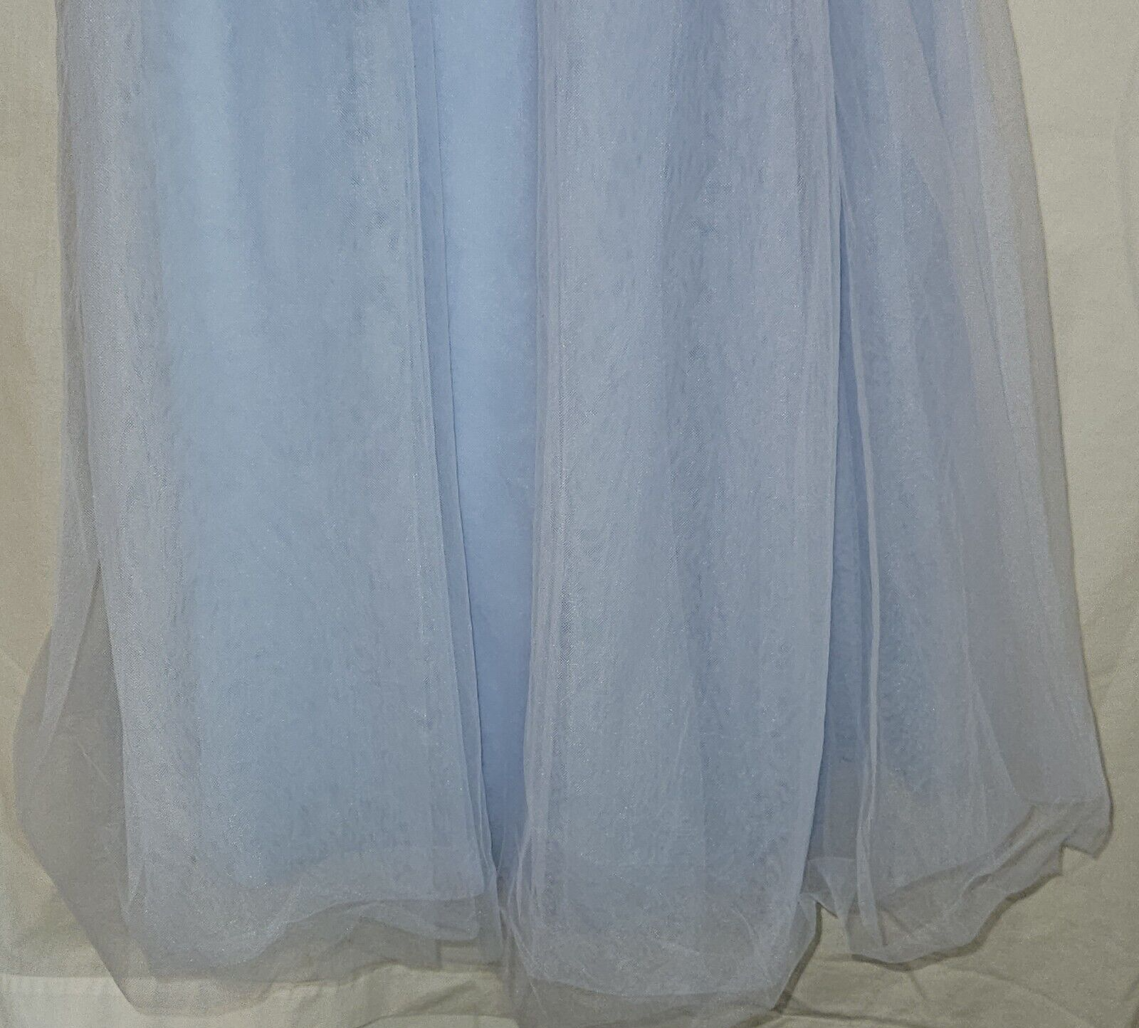 David’s Bridal Flower Girl Formal Dress Light Blue with Bow Youth Size 10 NEW