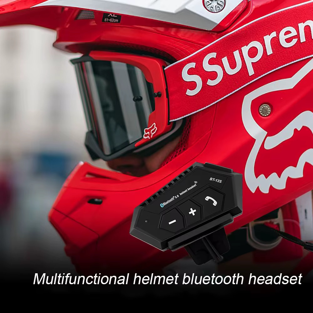BT12S Motorcycle Helmet Bluetooth Headset, Hands-free Calling, Anti-interference