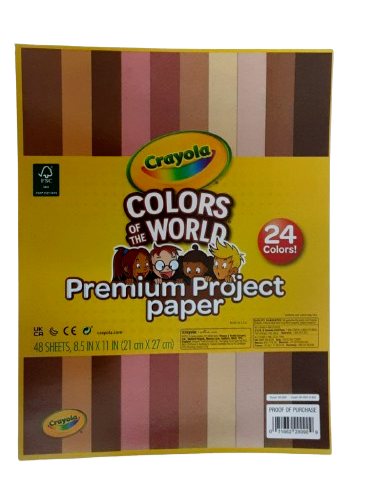 Crayola Construction Paper in Colors of The World, 8.5”x 11” 24 Colors 48 Pages