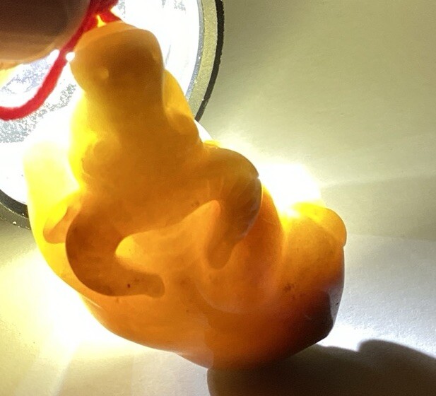 Brown 2 Sided Jadeite Ox Translucent Pendant