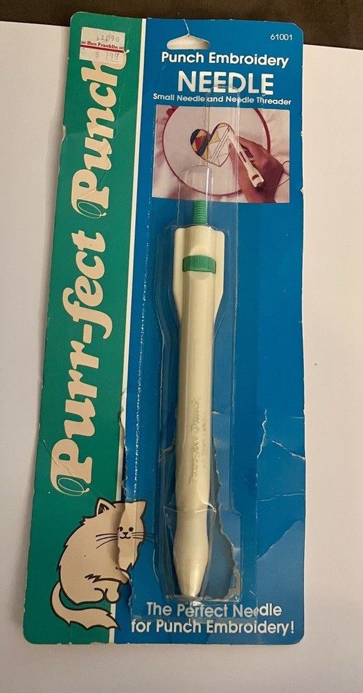 VTG 3 Purr-fect Punch USA Russian Punchneedle Loop Embroidery Tools & Threader