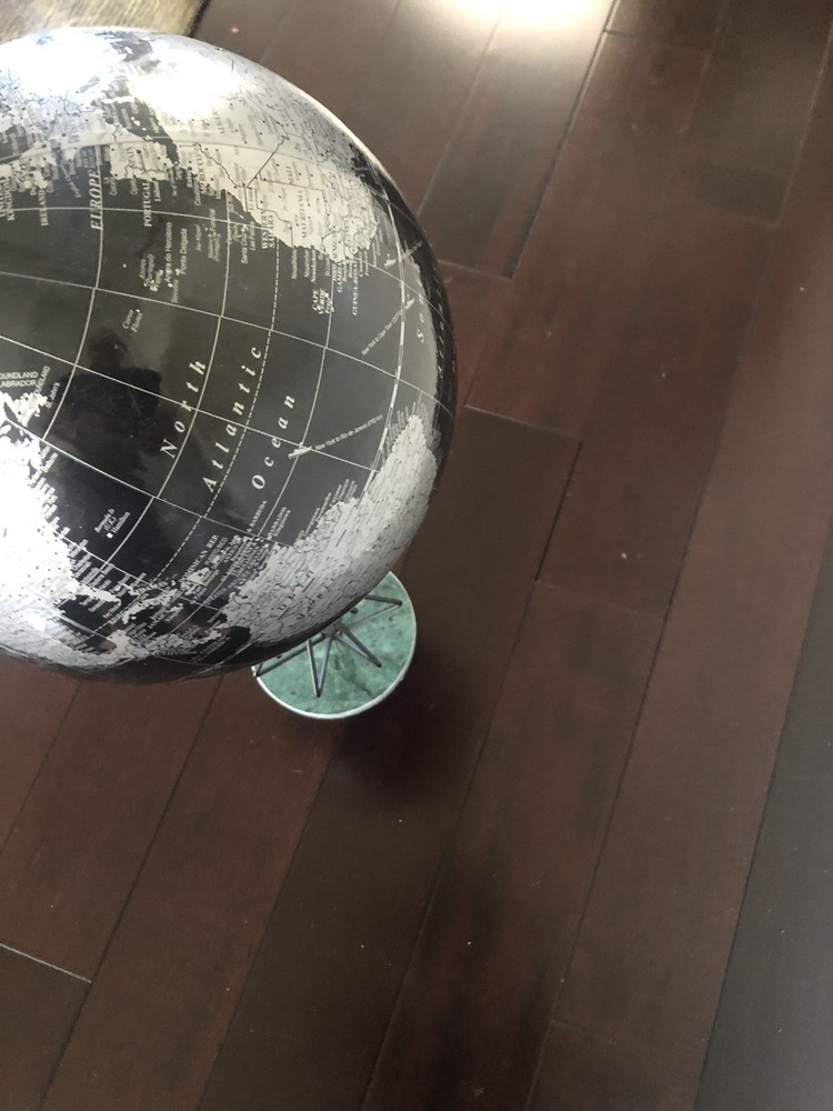 Mid-Century Designed Black/Silver World Globe [Unique]