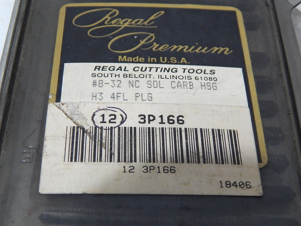REGAL 8-32 SOLID CARBIDE PLUG TAP 4 FLUTE