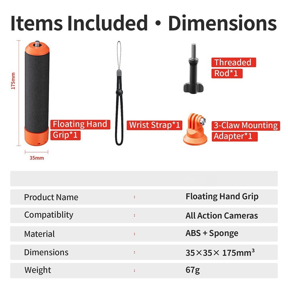 Efficient Floating Handle for Action Cameras with Enhanced Security Design