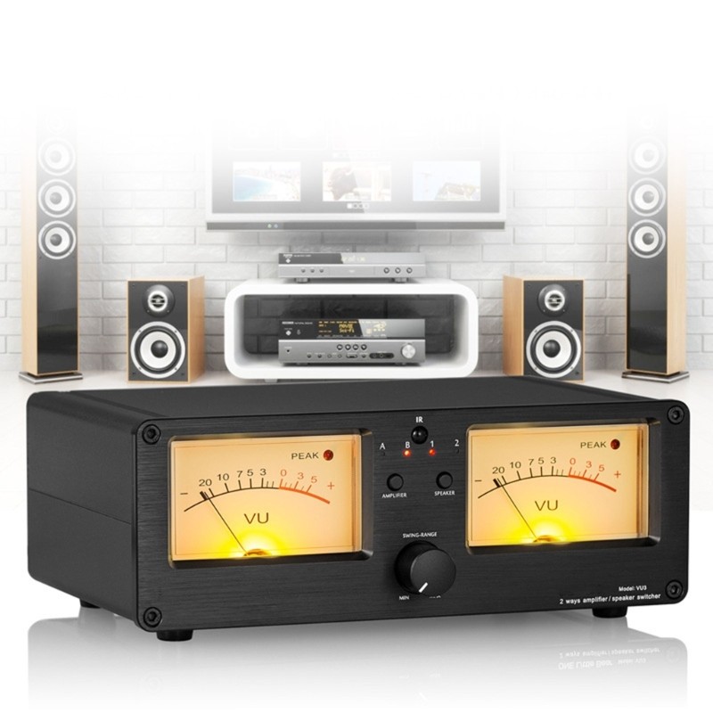 Level Meter Analog Meter 2 In 2 Out Sound Switcher Splitter Remote Controller