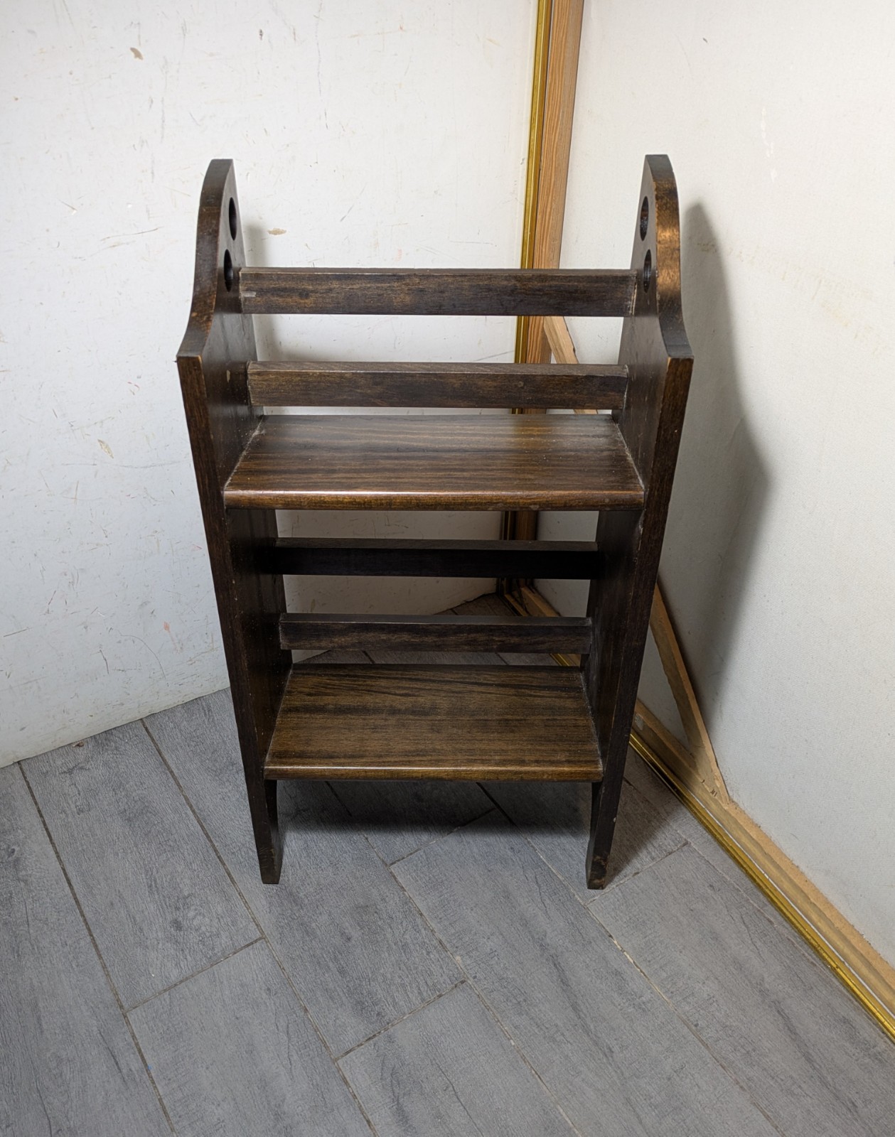 Vintage Mission Arts & Crafts Small Wood Bookcase Bookshelf 2-Tier Stand R87