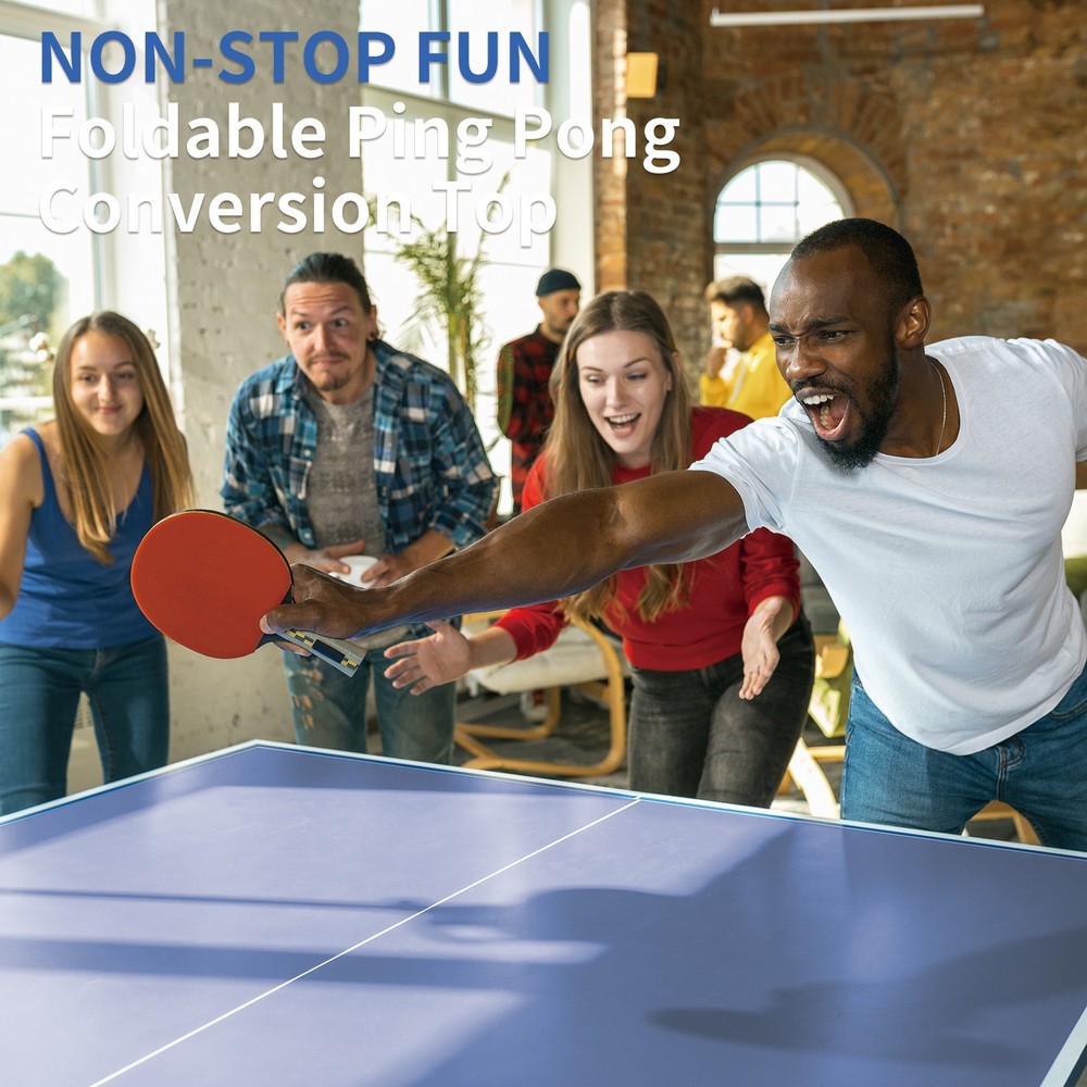 9ft Foldable Ping Pong Conversion Top – Portable Indoor Game Table