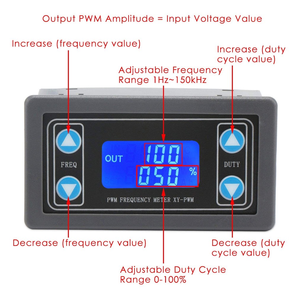 Signal Generator, DC 3.3-30V Function Generator 5-30mA LCD Display PWM Pulse ...