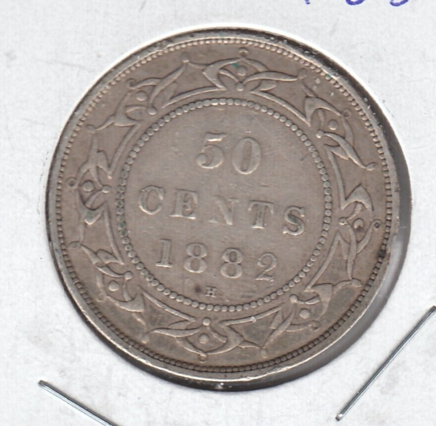 1882 Newfoundland 50 Cents Silver Coin