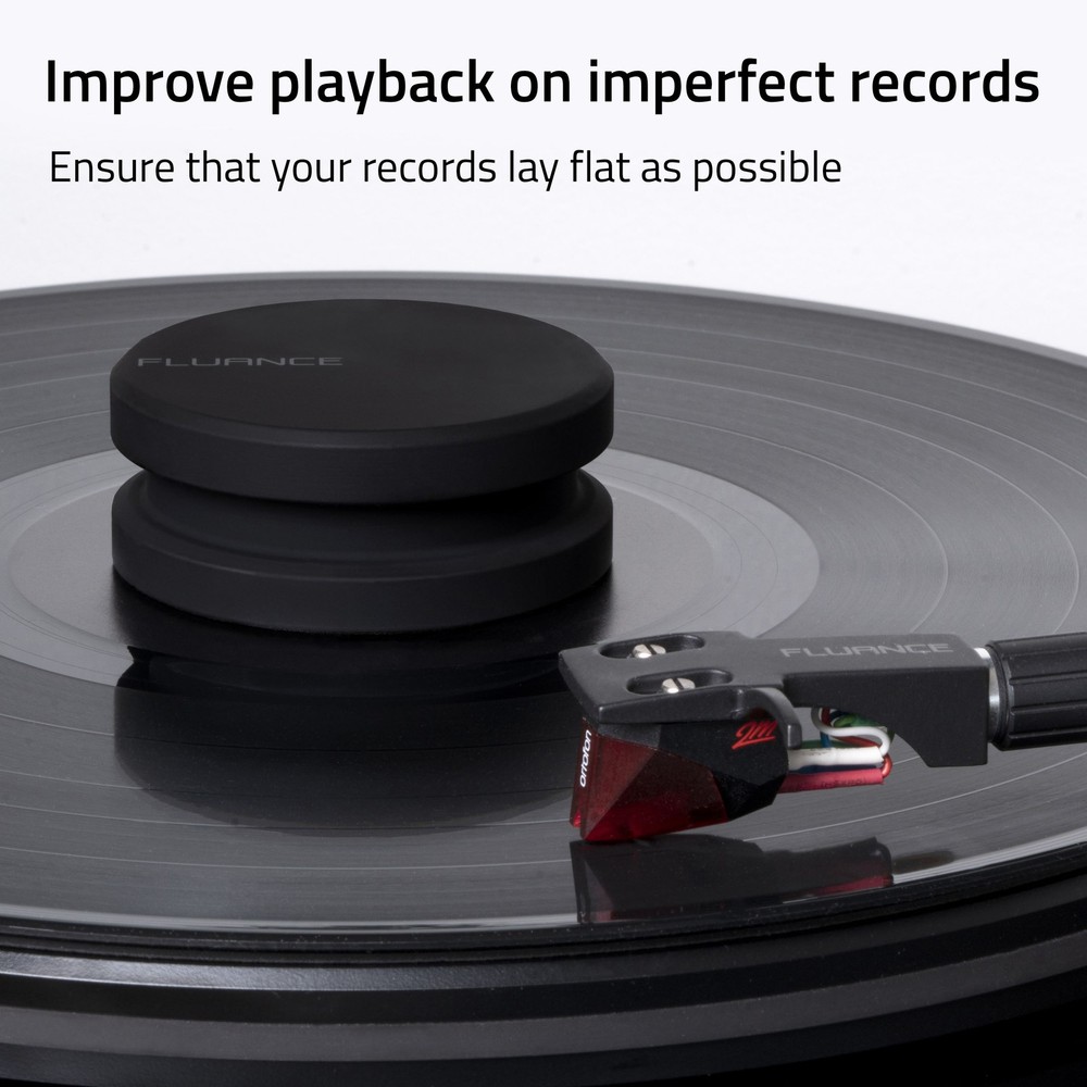 Fluance Turntable Isolation Base and Vinyl Record Rubberized Weight Stabilizer