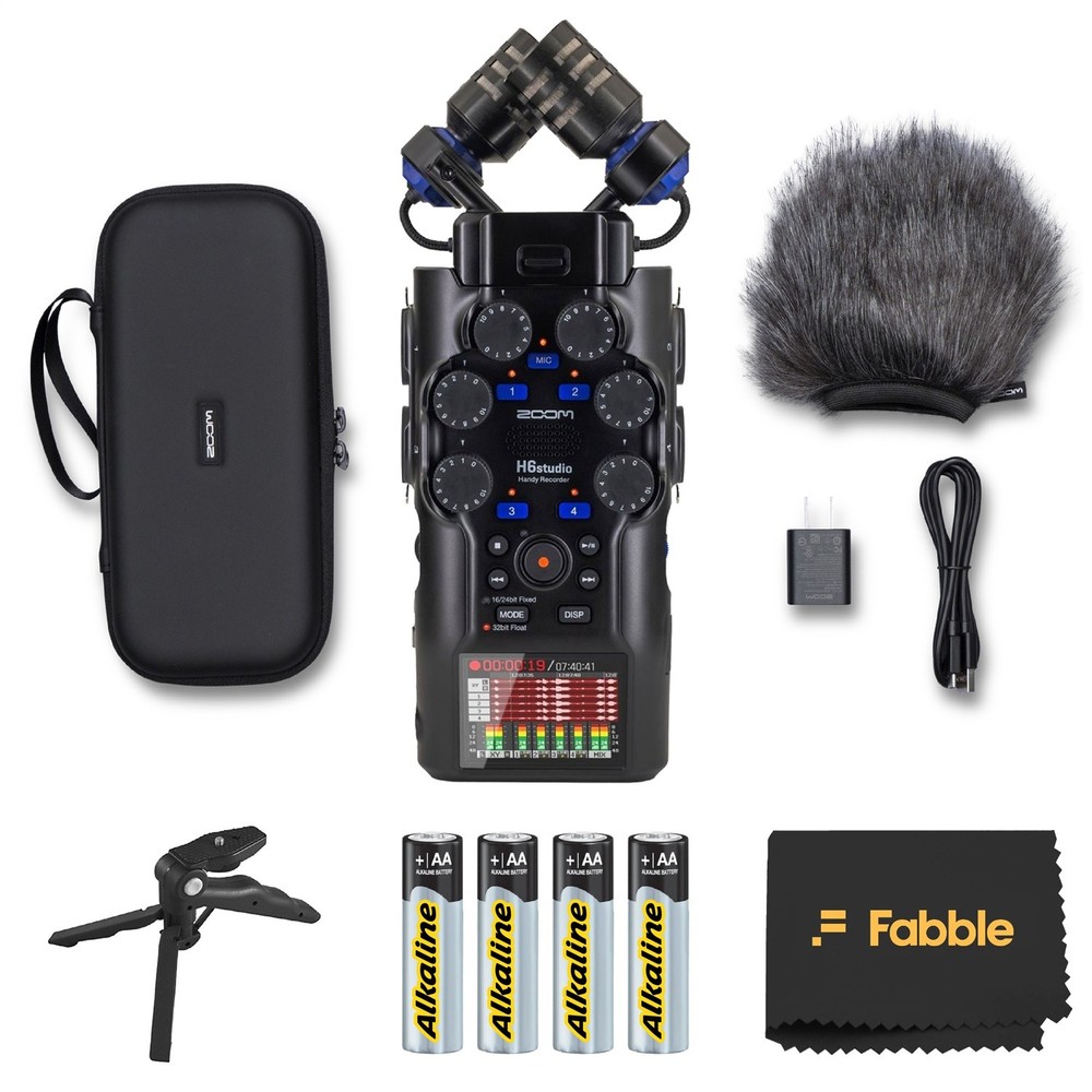 Zoom H6studio 8-Track 32-Bit Float Handy Recorder Bundle