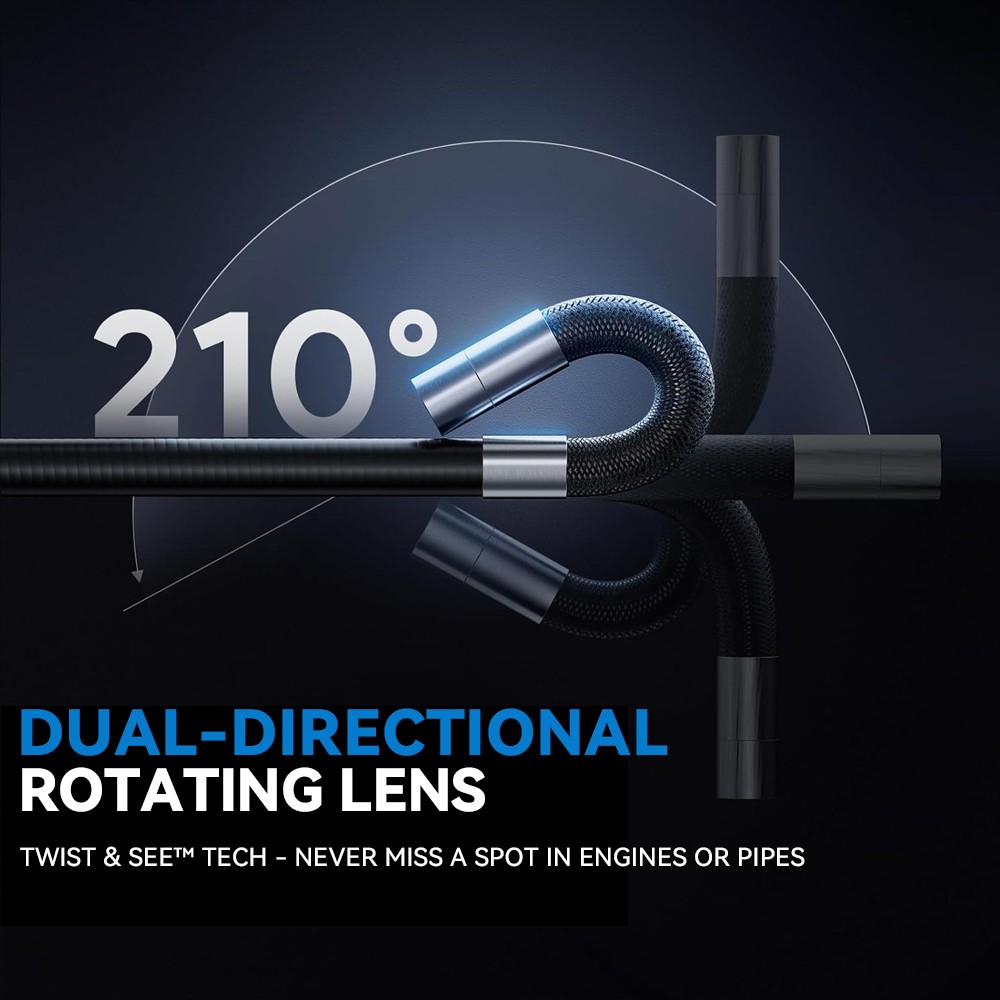 SALE! Endoscope 2-Way 360° Inspection Camera Articulating Borescope Semi Rigid