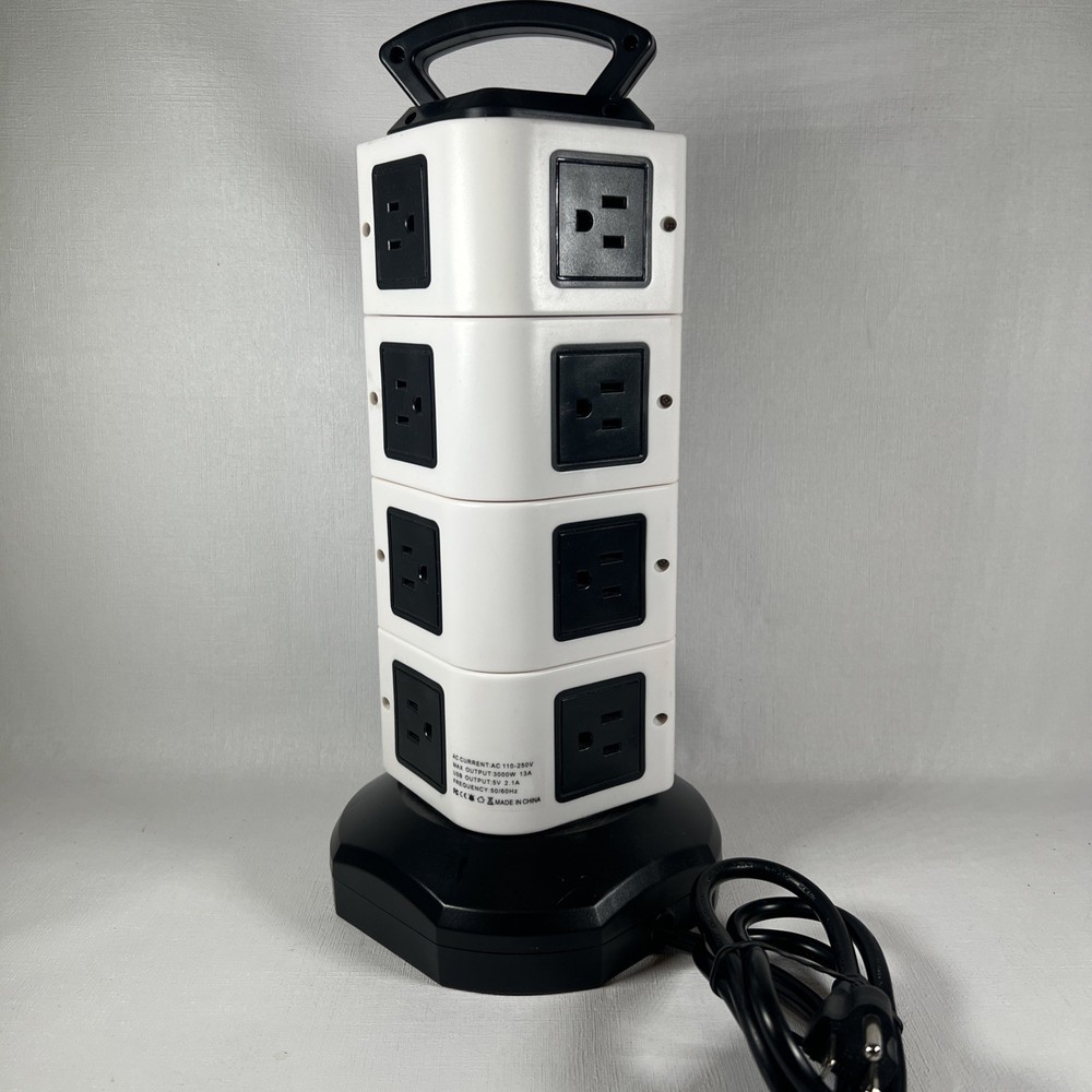 4 Layer Multi Plug Socket Charging Station - 14AC Outlets 4 USB Ports
