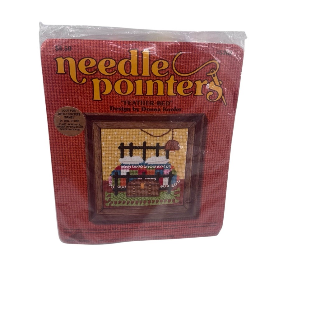 Sunset Designs Needle Pointers Needlepoint Kit #5761 Feather Bed 5”X 5” 1977 New