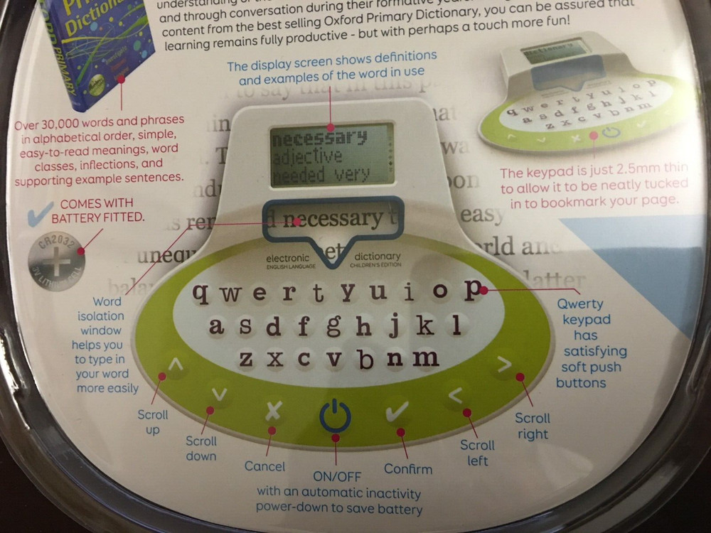 Children's Electronic Dictionary Bookmark