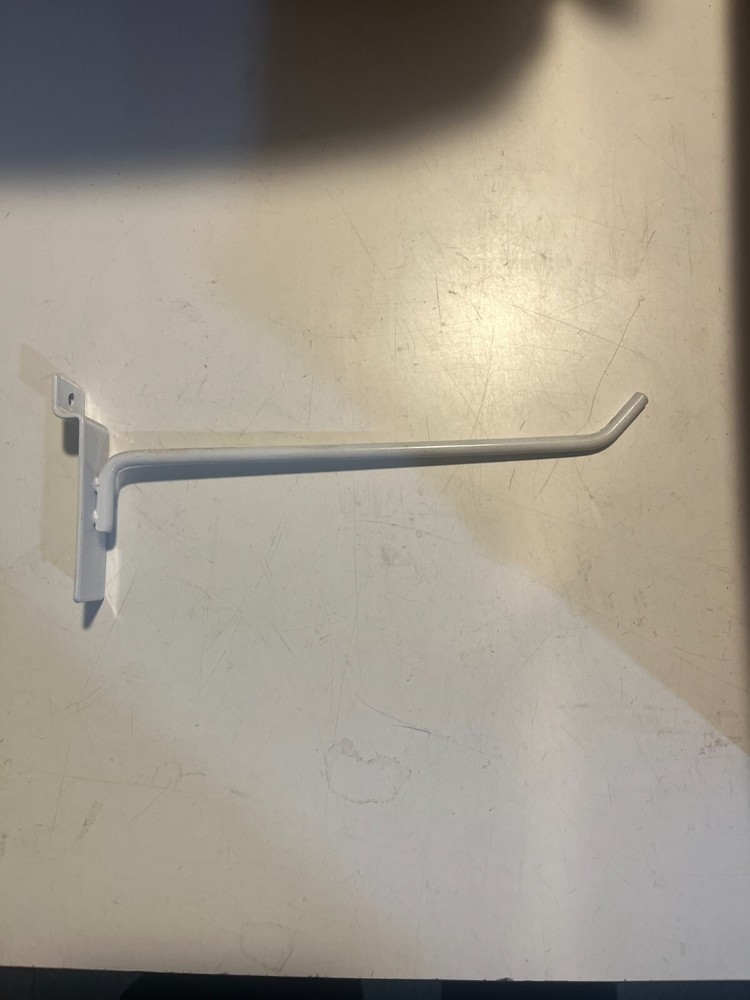 Slatwall Hook -6" White - 100 Pieces
