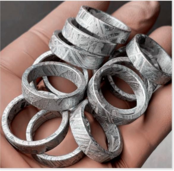 Muonionalusta meteorite ring Meteor Wedding Ring size:10