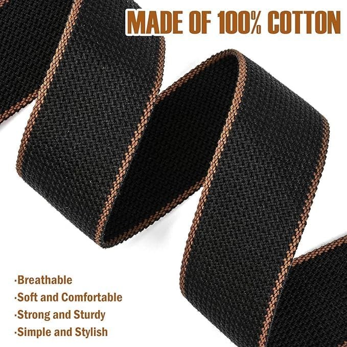 ROTOPATA Guitar Strap, Adjustable Cotton Straps with Medium, Black