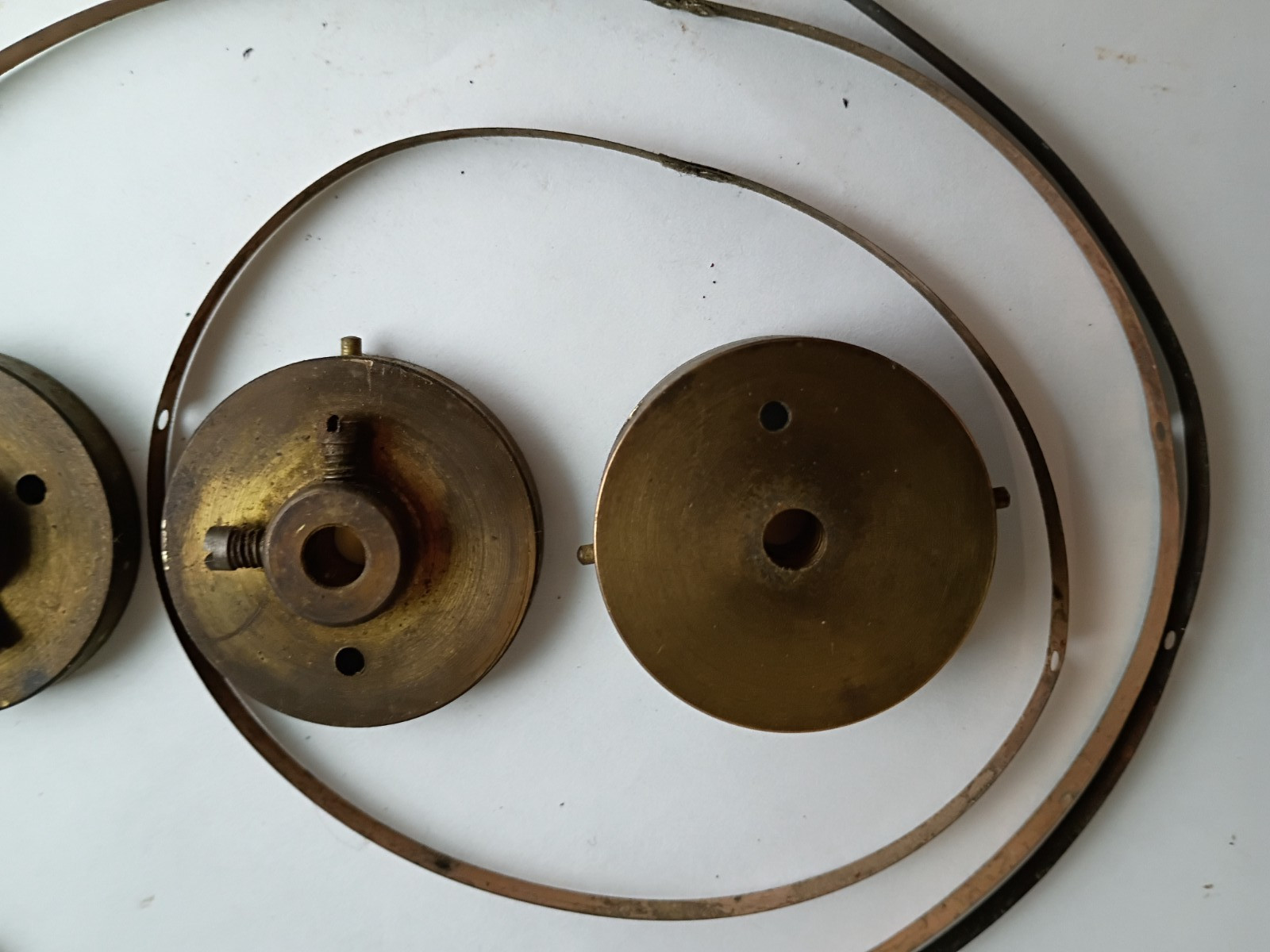 1928 Atwater Kent Model 44 Tuning Pulley Set Brass Wheels And Metal Bands