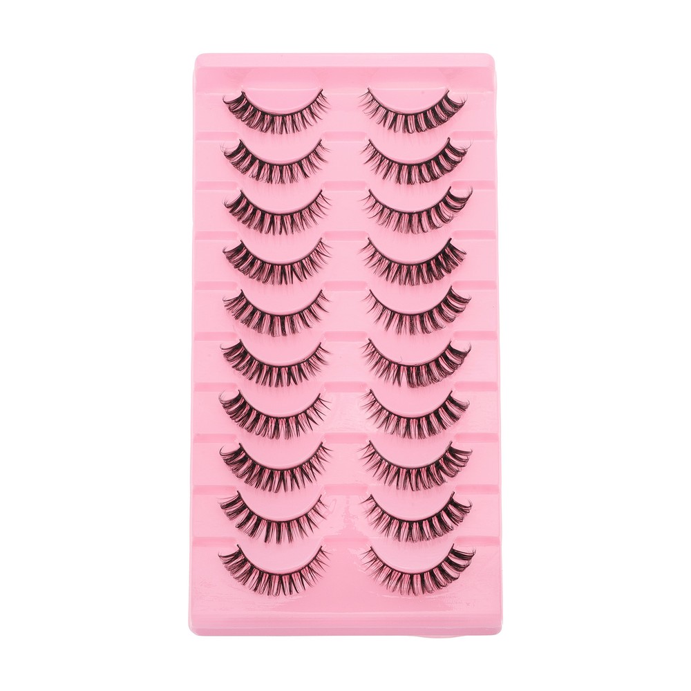 DH06-04 False Eyelashes for Makeup Black 10 Pair