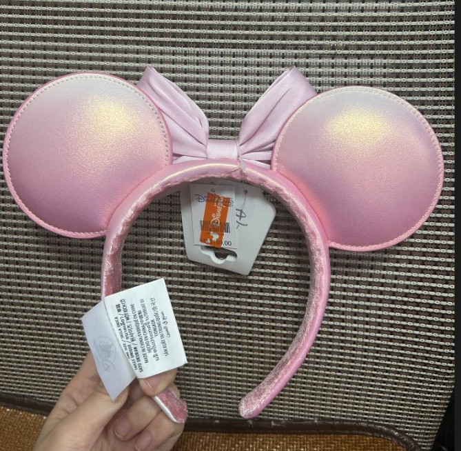 2026 Disney Parks Pink Pearl Minnie Ears Headband Valentine’s Day Disneyland