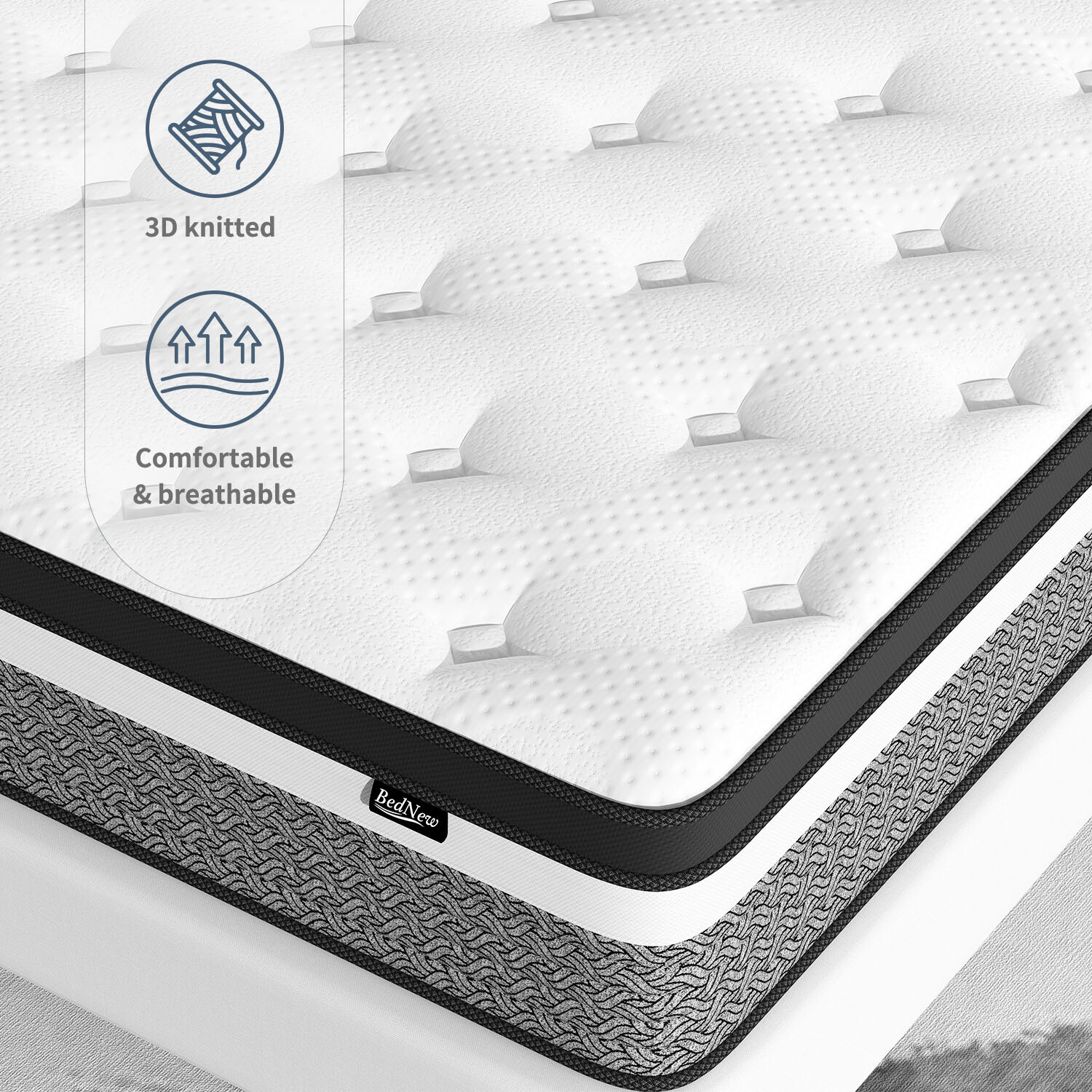 10/12/14 Inch Gel Memory Foam Hybrid Twin Full Queen King Mattress In a Box