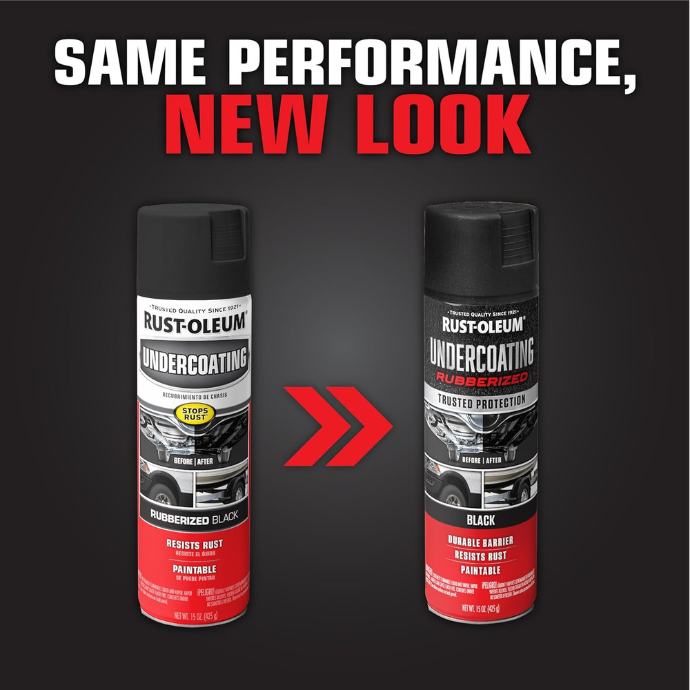 248657-6PK Stops Rust Undercoating Spray, 15 Oz, Rubberized Black, 6 Pack