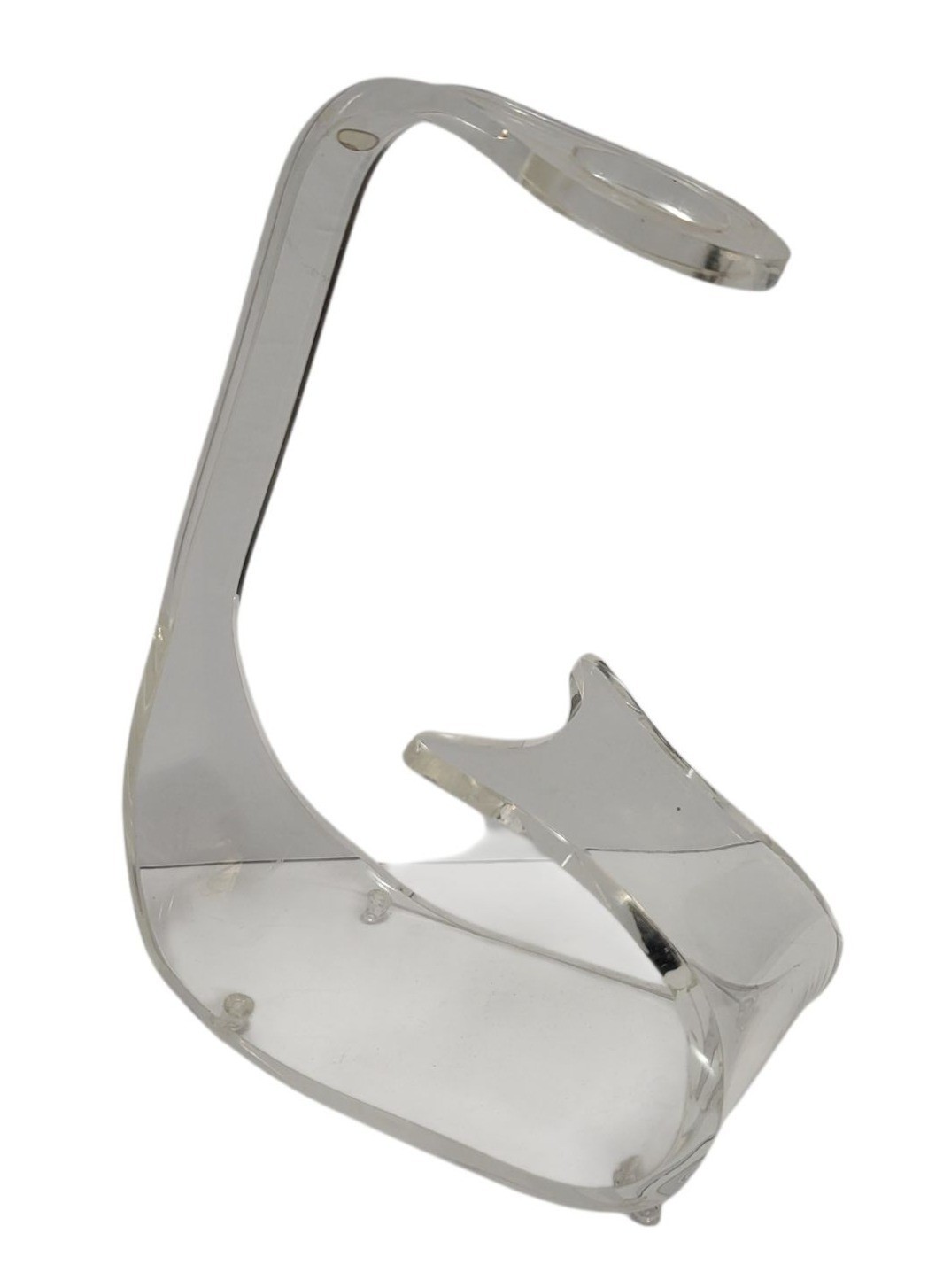 Lucite Wine Bottle Holder Stand 1970s Clear Acrylic Mid Century Modern Barware