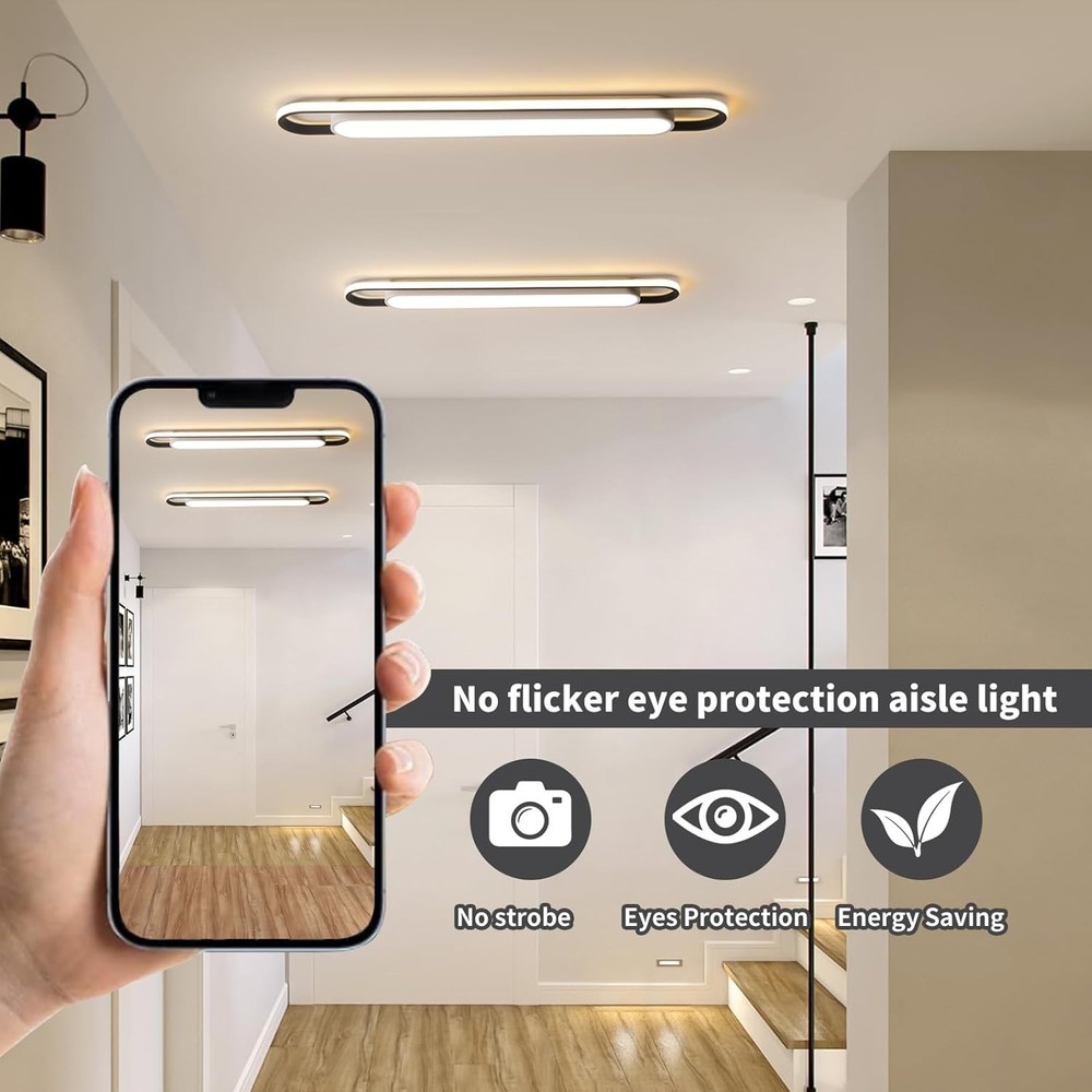 4Ft Modern Smart LED Linear Ceiling Lights Dimmable LED Ceiling Lamp with (48")