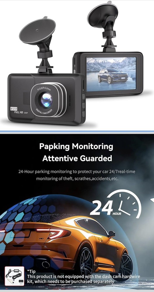3-inch portable dash cam recorder