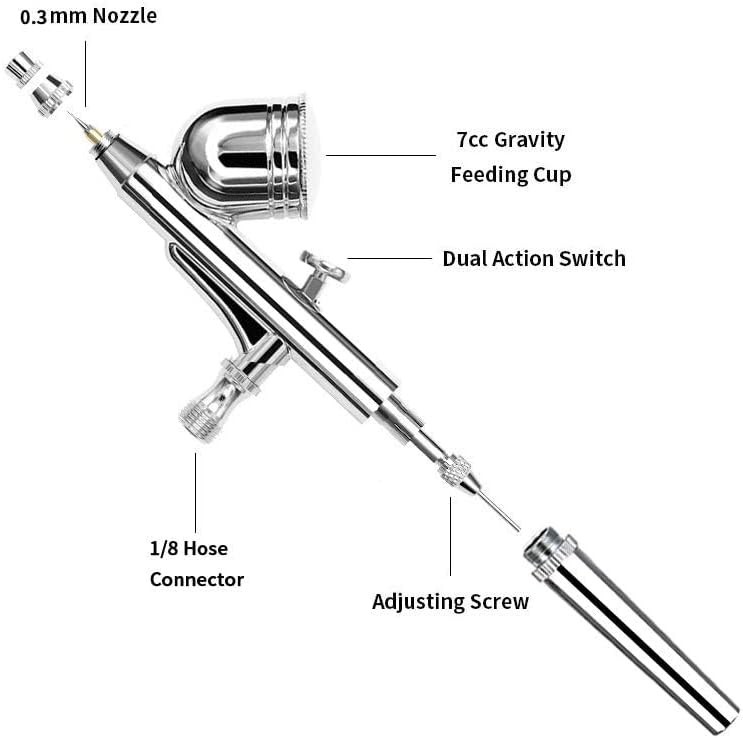 Airbrush Paint Spray Gun with Adjustable Spray Pattern for Various Applications